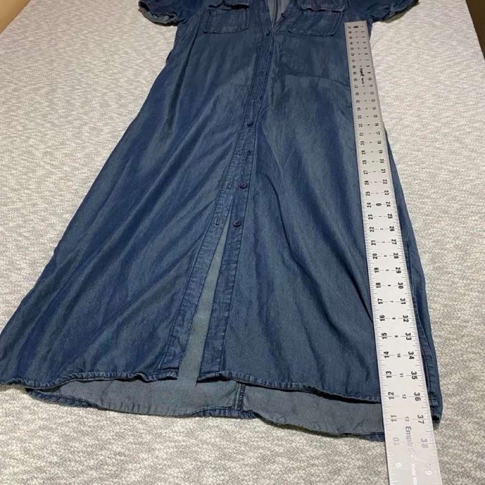 Velvet Heart blue denim maxi dress with button-up front women M. SKU-B832